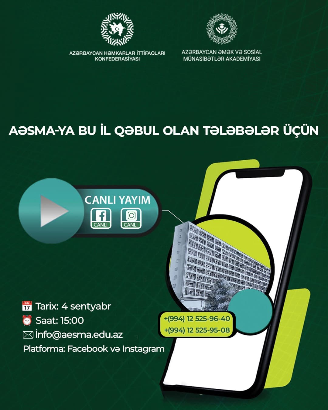 📢 Əziz tələbələr!